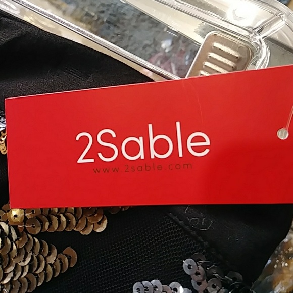 By 2 Sable Sequins Black Flower Skirt - Picture 6 of 8